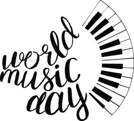 Happy world music day vector template. Design for banner, greeting card or print.