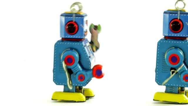 retro robot toys marching inline 