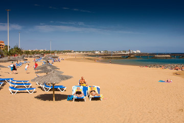 Obraz premium beach of Caleta de Fuste, Fuerteventura, Canary Islands, Spain, Europe