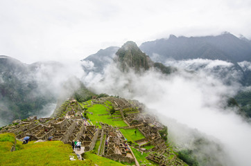 Machu Picchu, located halfway between the Andes and the Amazon rainforest, was colonized by mountain populations, a UNESCO World Heritage Site. One of the seven wonders of the world