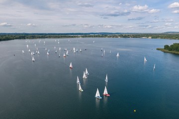 Omega yacht racing sailing on lake Pogoria in Dabrowa Gornicza Silesia Poland