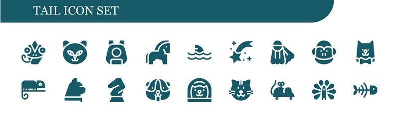 Modern Simple Set of tail Vector filled Icons