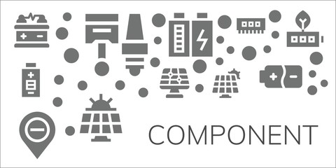 Modern Simple Set of component Vector filled Icons