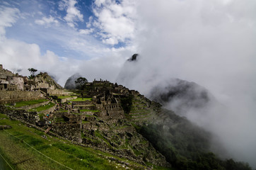 Machu Picchu, located halfway between the Andes and the Amazon rainforest, was colonized by mountain populations, a UNESCO World Heritage Site. One of the seven wonders of the world