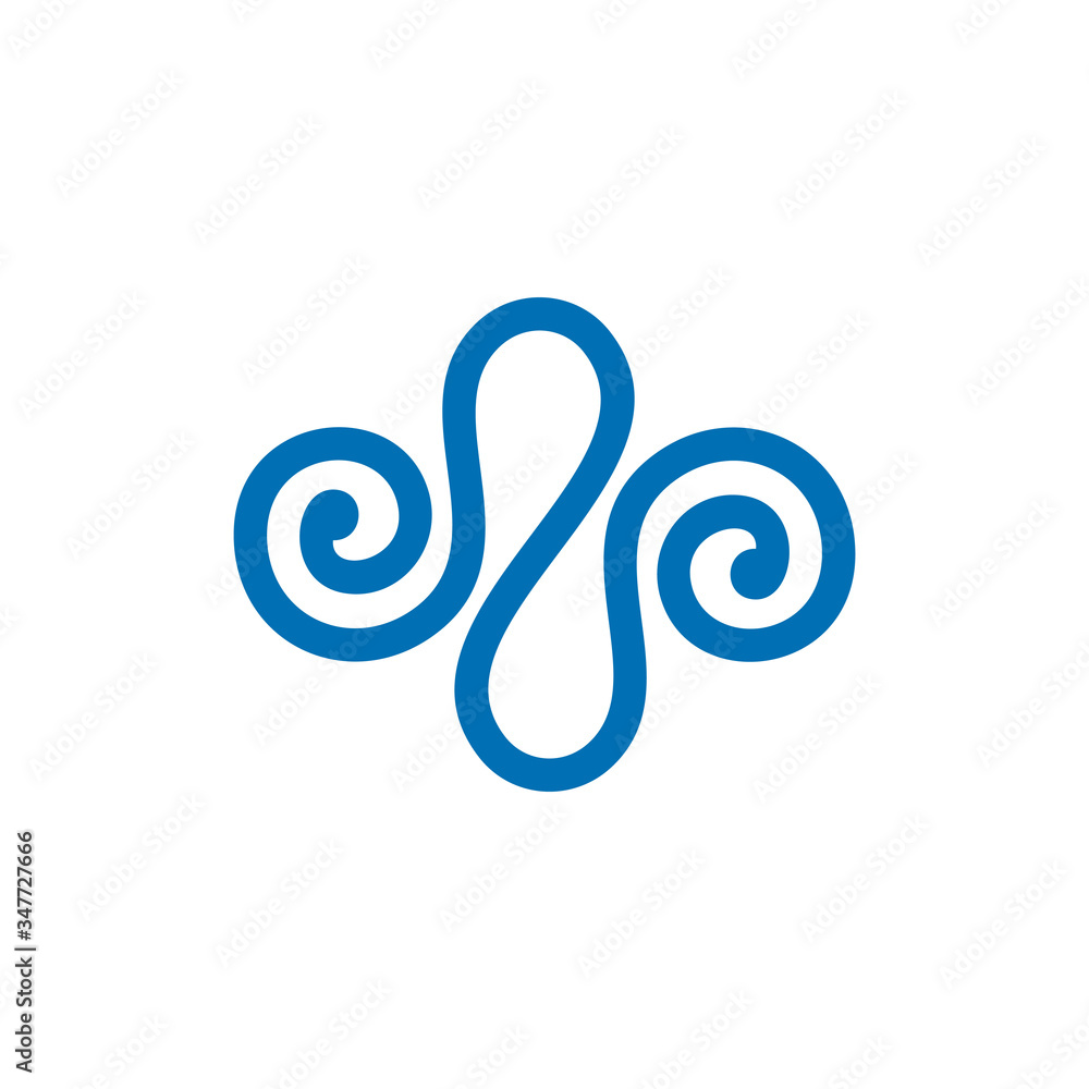 Poster abstract loop spiral shape lines art symbol logo vector