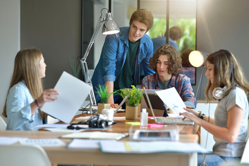 Young people in co-working space