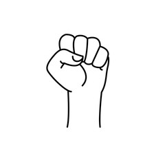Clenched fist. Fist of protest symbol. Logo hand