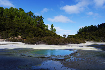 Lake in a volcanic area