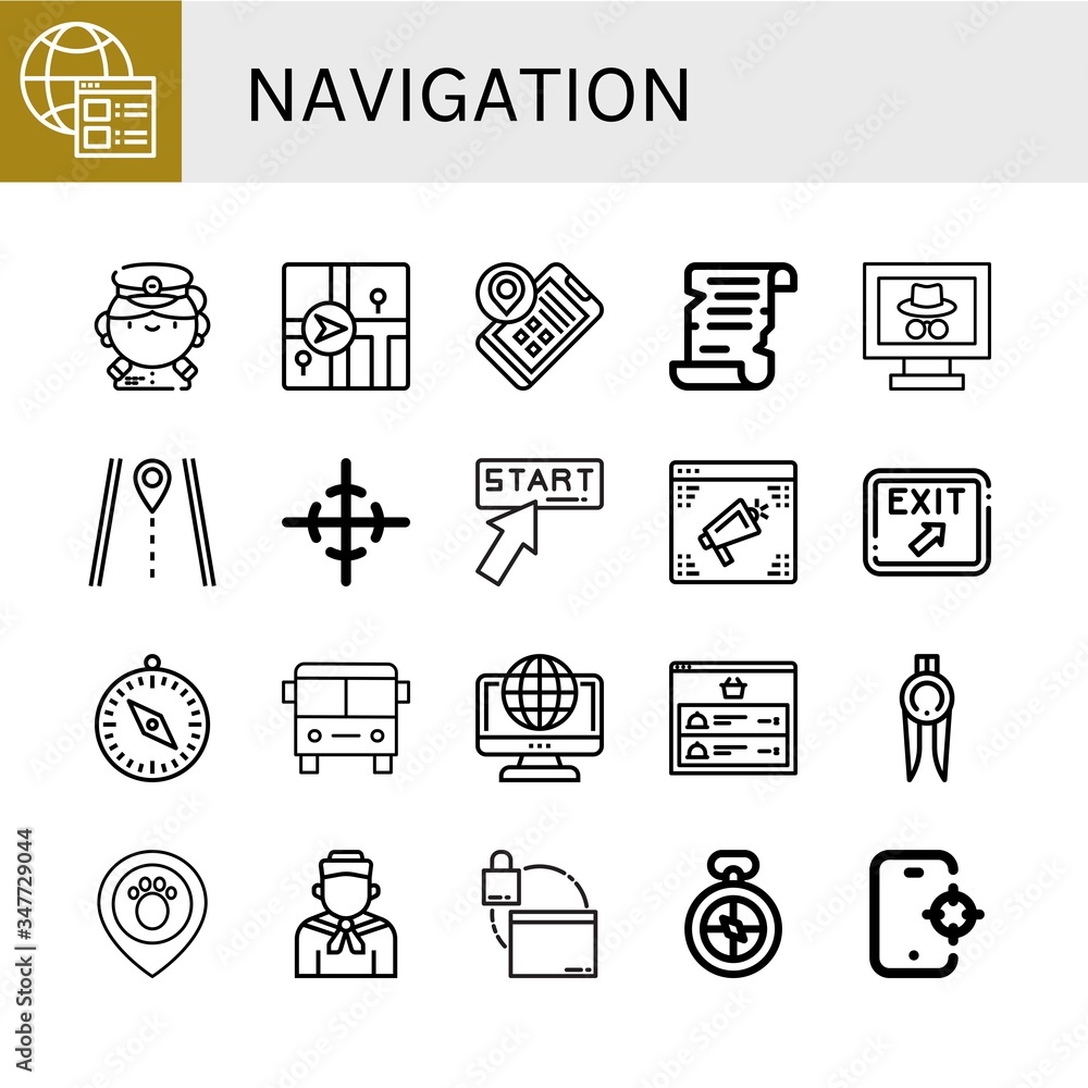 Poster navigation icon set