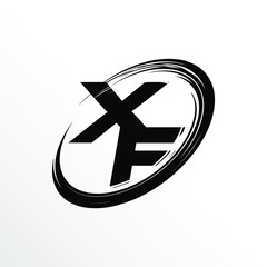 Initial Letter XF Brush Effect Logo Design