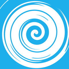 Naklejka premium Blue Vector radial curve spiral twirl background. Hypnotic, dynamic vortex Object. Stock Vector illustration