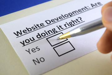 Obraz premium One person is answering question about website development.