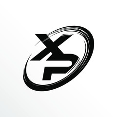 Initial Letter XP Brush Effect Logo Design