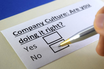 One person is answering question about company culture.