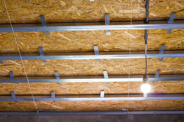 wiring installation in ceiling drywall profile