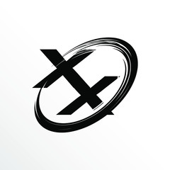 Obraz premium Initial Letter XX Brush Effect Logo Design
