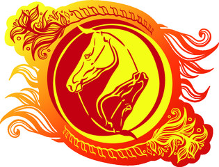 Yin yang portraits of horses