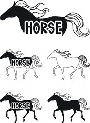 Logo in the form of a horse. 5 Set options