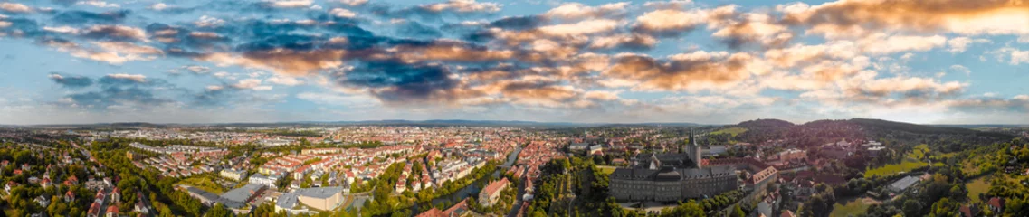 Foto op Canvas Bamberg, Germany. Amazing aerial view on a sunny day from Michaelsberg Abbey © jovannig