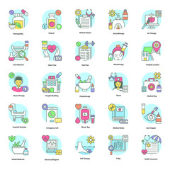 Medical and Therapy Flat Rounded Vectors Pack 