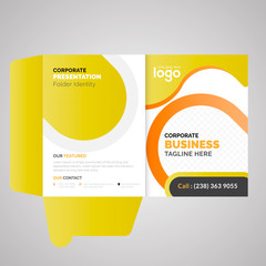 Bi fold Presentation Folder Vector Design Template.