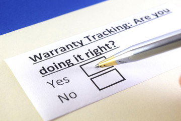 Obraz premium One person is answering question about warranty tracking.