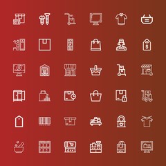Editable 36 store icons for web and mobile