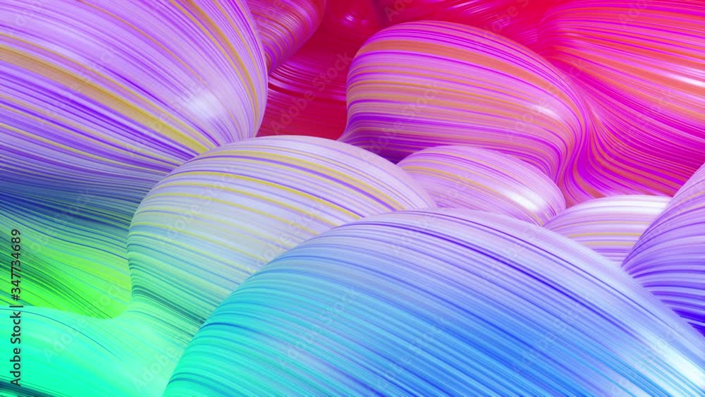 Poster beautiful abstraction of waves on surface like fabric folds or waves on liquid, rainbow color gradie