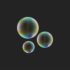 realistic soap bubble on dark background vector illustration EPS10