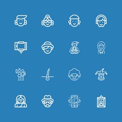 Editable 16 portrait icons for web and mobile