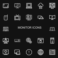 Editable 22 monitor icons for web and mobile
