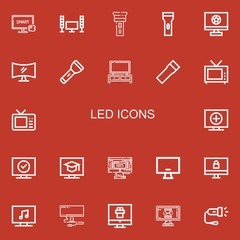 Editable 22 led icons for web and mobile