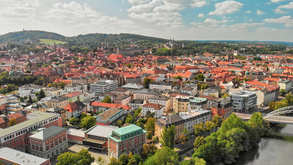 Fototapeta na wymiar Bamberg, Germany. Amazing aerial view on a sunny day