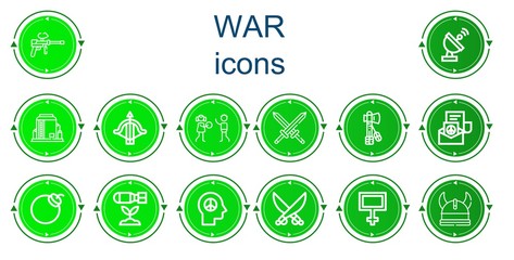 Editable 14 war icons for web and mobile