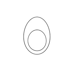 Boiled egg, drawing. Raster illustration