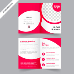 Bi-fold Brochure Template Design.Corporate & Business Concept.
