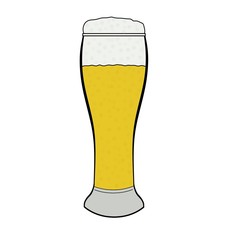 A glass of beer. Raster illustration