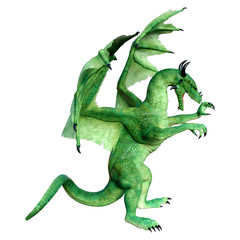 3D Rendering Fairy Tale Dragon on White