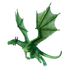 Obraz premium 3D Rendering Fairy Tale Dragon on White