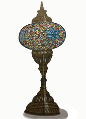 Turkish lamp mosaic glass beauty