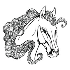 Horse portrait coloring page
