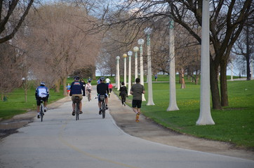 cycling in the park  - Chicago Lincoln park Neighborhood