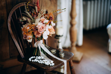 Beautiful wedding flowers. Wedding bouquet.