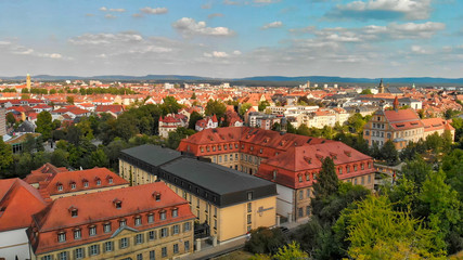 Naklejka premium Bamberg, Germany. Amazing aerial view on a sunny day from Michaelsberg Abbey