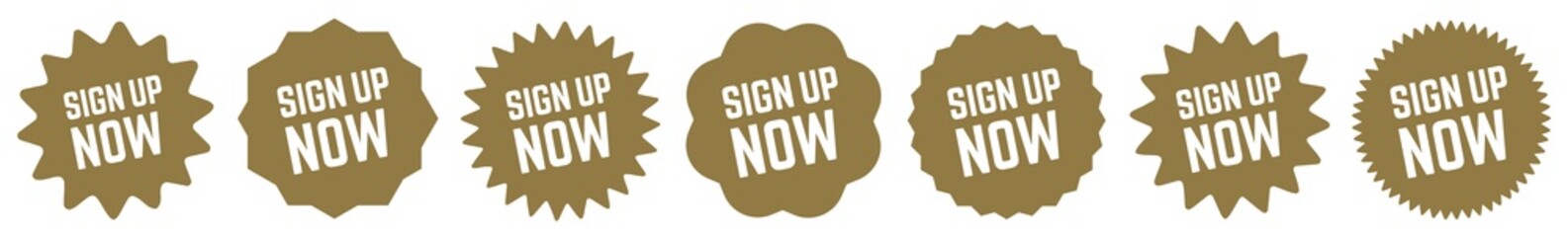 Sign Up Now Tag Gold | Icon | Sticker | Deal Label | Variations