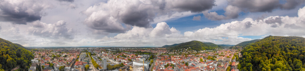 Fototapeta na wymiar Aerial view of Heidelberg cityscape on a sunny day, Germany