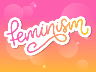 Typographic design. feminism letter. Graphic element. Typography lettering design. Woman motivational slogan. Feminism slogan. Girl power quote. Fashion illustration. Feminism letter in doodle style.