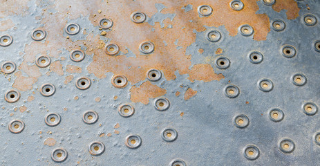 Metal floor. The structure of iron. Rusty metal.