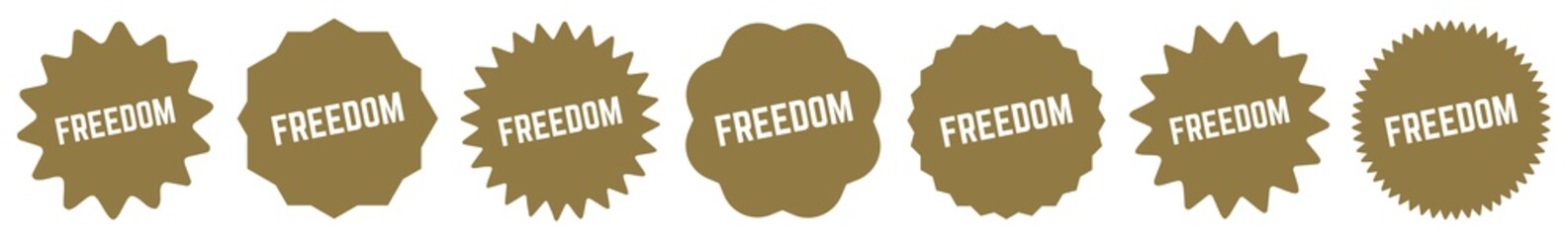 Freedom Tag Gold | Icon | Sticker | Label | Variations