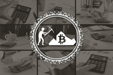 Concept of bitcoin mining
